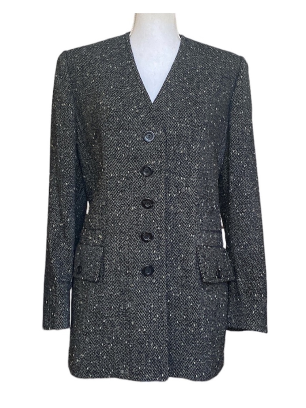 Sonia Rykiel Vintage 80s Tweed Blazer Jacket Women's Size L